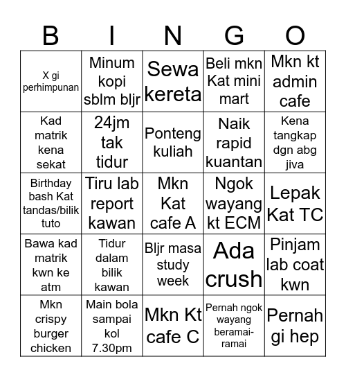 KMPH Bingo Card