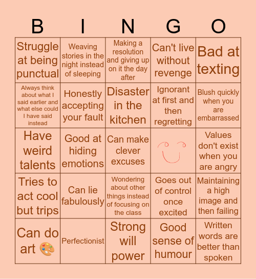 Feel free to use! Bingo Card