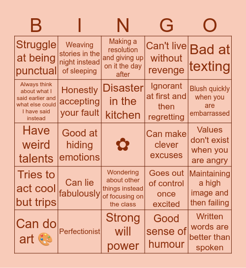 Feel free to use! Bingo Card