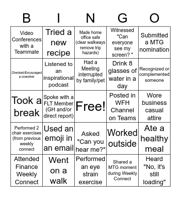Finance Bingo Card