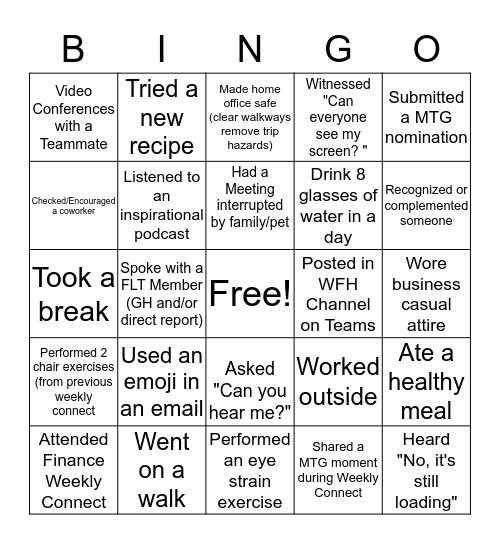 Finance Bingo Card