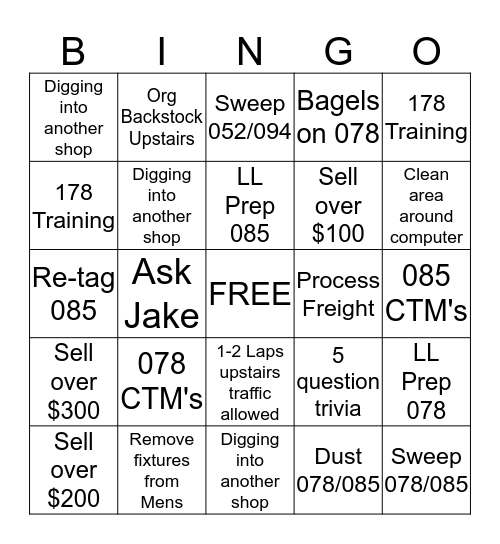 SSM Bingo Card
