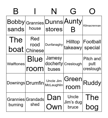Irish bingo #1 Bingo Card