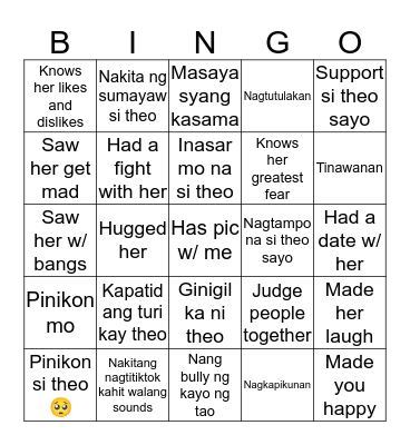 Theo’s BINGO Card