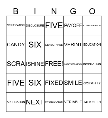 PCL BINGO Card