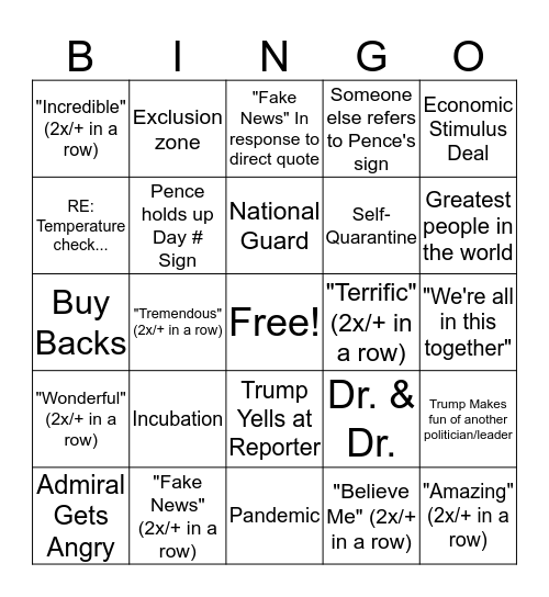 Quarantine Era Bingo Card