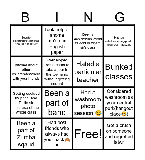 Essarian bingo 🤟 Bingo Card