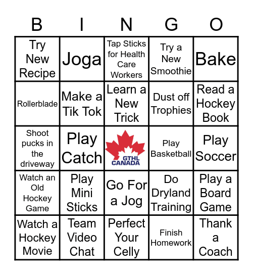 Stay at Home Bingo Card