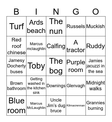 Irish bingo #7 Bingo Card