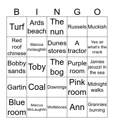 Irish bingo #8 Bingo Card