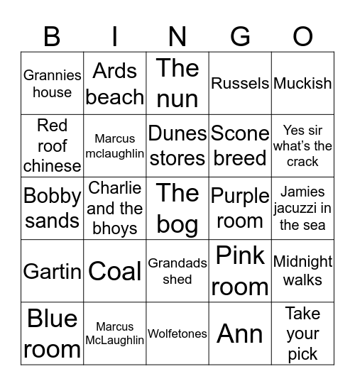 Irish bingo #8 Bingo Card