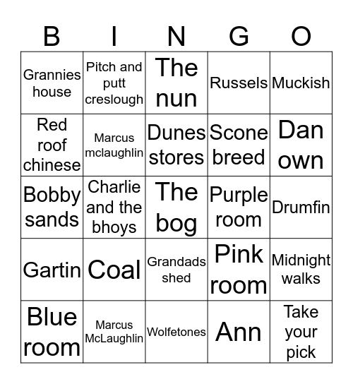Irish bingo #9 Bingo Card