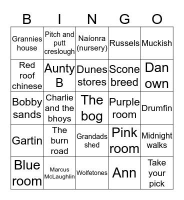 Irish bingo #10 Bingo Card