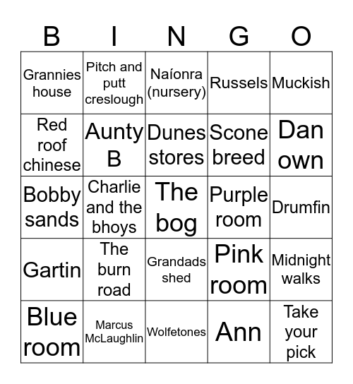 Irish bingo #10 Bingo Card