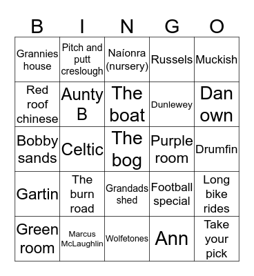 Irish bingo #11 Bingo Card