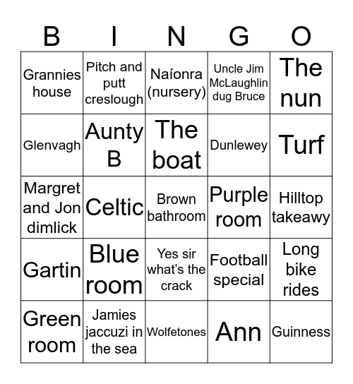 Irish bingo #14 Bingo Card