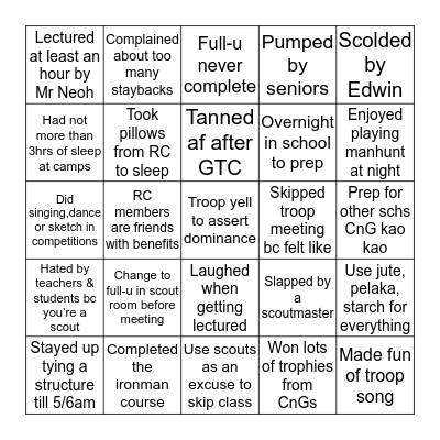 7GTN SCOUT GROUP Bingo Card