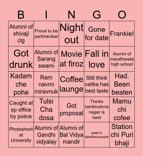 MH22 bingo Card