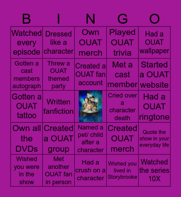 ONCE UPON A TIME Bingo Card