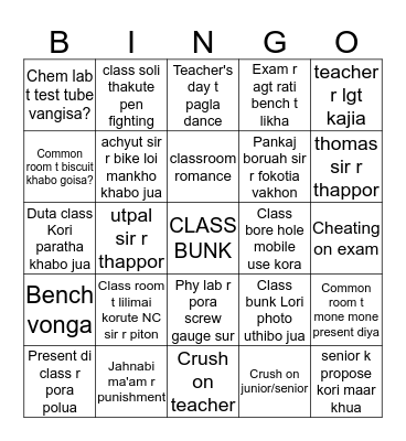 KCST class Bingo Card