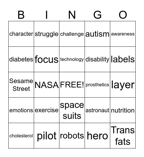 ACHIEVE Bingo Card