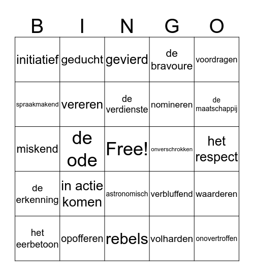 Bingo HELDEN Bingo Card