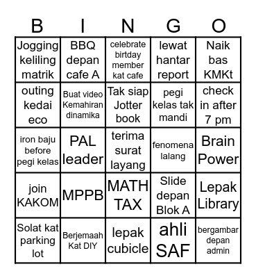 How KMKtians are you Bingo Card