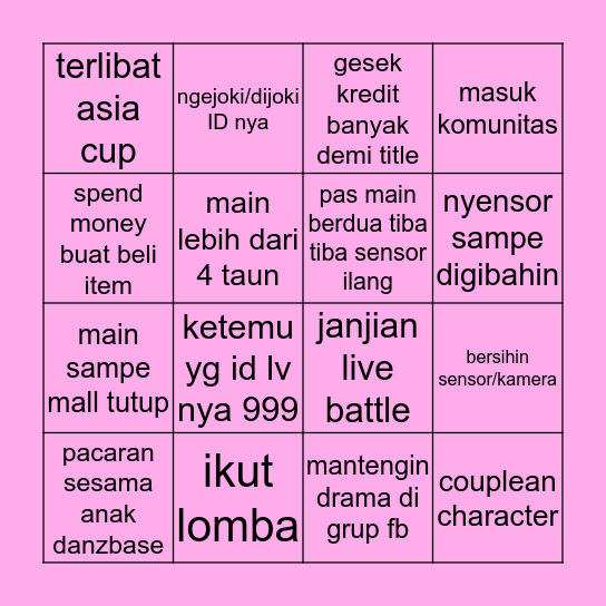 Danzer (Danz Base) Bingo Card