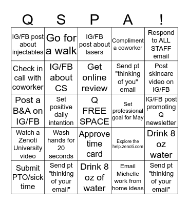 Q-BINGO Card