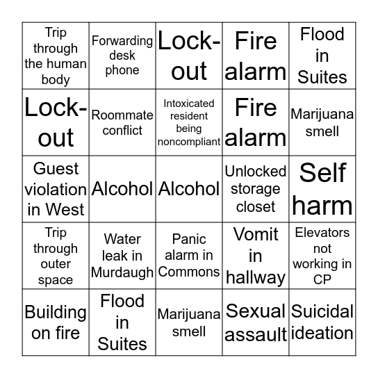 Who You Gonna Call First Bingo Card