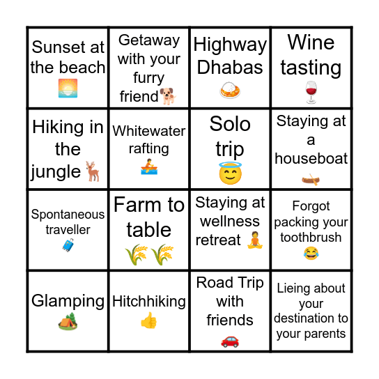 Don't forget to tag your friends! Bingo Card