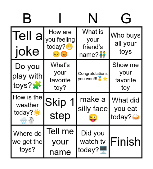 Conversation bingo Card