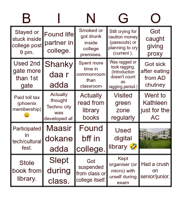 NSEC Bingo Card