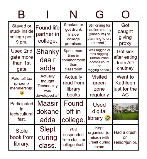 NSEC Bingo Card