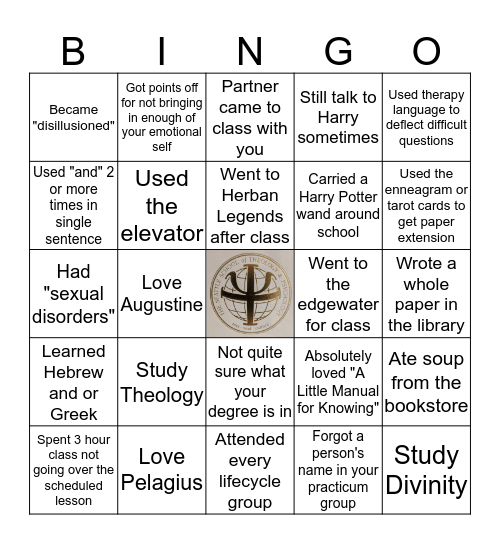Seattle School Bingo Card