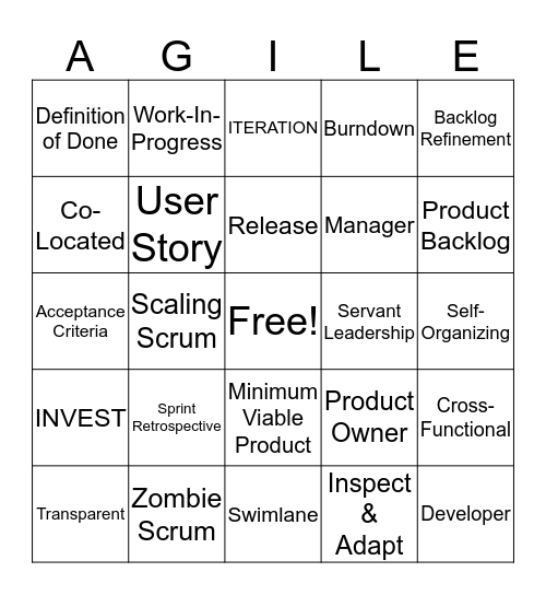 S O Agile Bingo Card