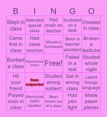 Have you ever Bingo Card