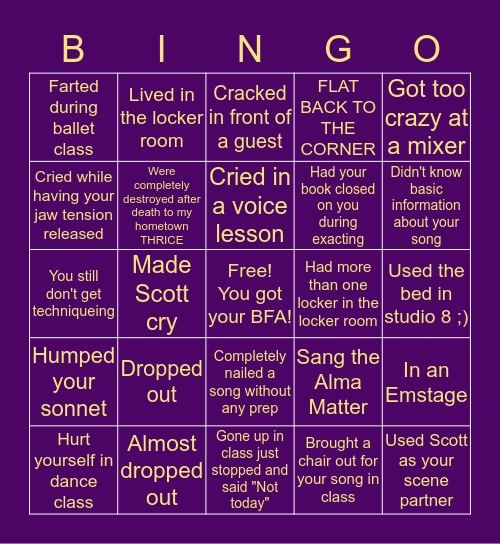 Emerson MT Bingo! Bingo Card