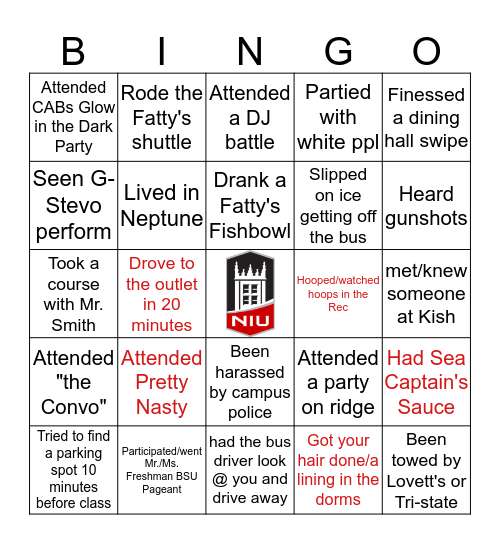 NIU BINGO Card