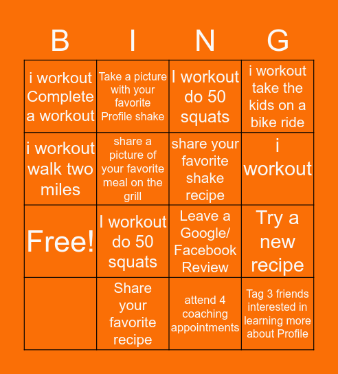 Profile BINGO Card