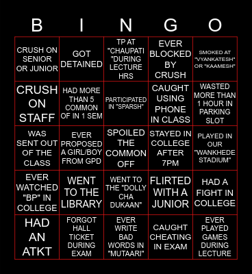 GPD Bingo Card