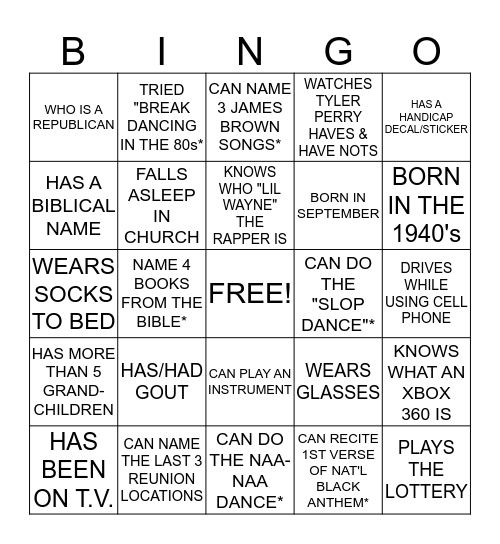 GRIFFIN BINGO Card