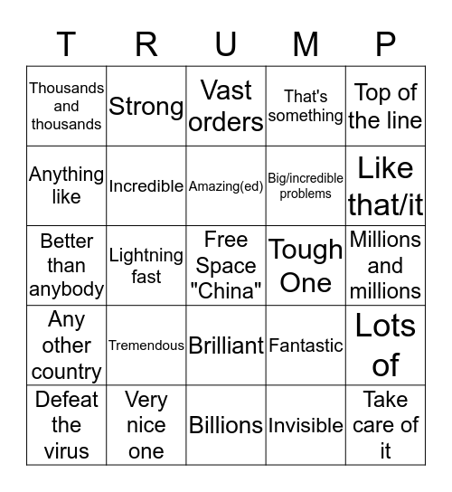 Trump Bingo Card