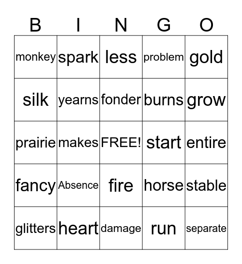 Meital Lasry- Proverbs Bingo Card