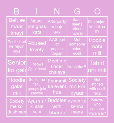 YOUR FRIENDLY ECELL BINGO! Bingo Card