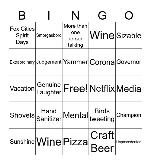 Conference Call Bingo Random Edition Bingo Card