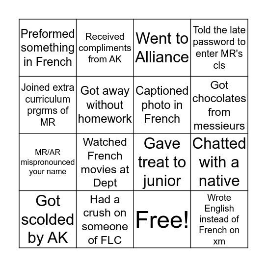 FLC BINGO Card