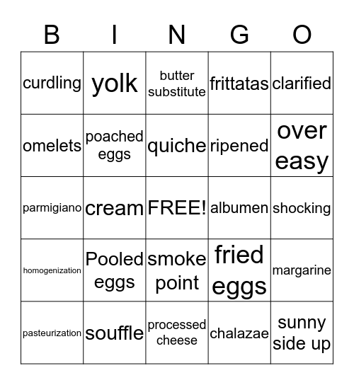 Cow and Chicken Bingo Card