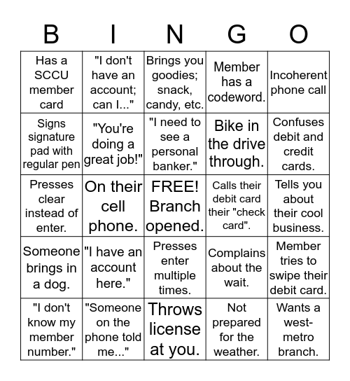 A+ Member Bingo Card
