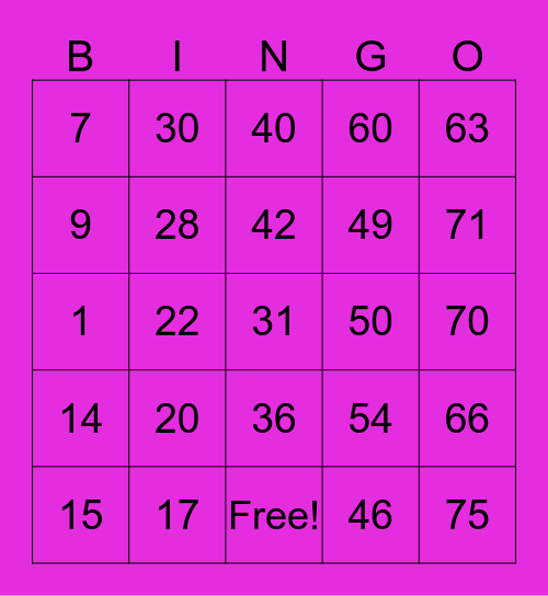 Blazing Super Spin Bingo Card